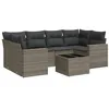 Image de vidaXL Salon de Jardin avec Coussins 7 pcs, Canapés avec Pieds Réglables, Ensemble de Meubles d'Extérieur Patio Terrasse, Gris Résine Tressée