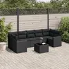 Image de vidaXL Salon de jardin 8 pcs avec coussins noir résine tressée