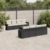Image de vidaXL Salon de jardin 9 pcs avec coussins noir résine tressée