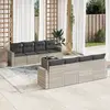 Image de vidaXL Salon de jardin 9 pcs avec coussins gris clair résine tressée