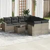 Image de vidaXL Salon de jardin 9 pcs avec coussins gris résine tressée