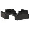 Image de vidaXL Salon de Jardin avec Coussins 13 pcs, Canapés avec Pieds Réglables, Ensemble de Meubles d'Extérieur Patio Terrasse, Noir Résine Tressée