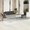 Image de vidaXL Salon de jardin 5 pcs avec coussins gris clair résine tressée