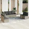 Image de vidaXL Salon de jardin avec coussins 7 pcs gris clair résine tressée