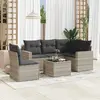 Image de vidaXL Salon de jardin 6 pcs avec coussins gris clair résine tressée