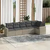 Image de vidaXL Salon de jardin 6 pcs avec coussins gris clair résine tressée