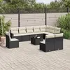 Image de vidaXL Salon de jardin 11 pcs avec coussins noir résine tressée