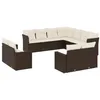 Image de vidaXL Salon de Jardin avec Coussins 11 pcs, Canapés avec Pieds Réglables, Ensemble de Meubles d'Extérieur Patio Terrasse, Marron Résine Tressée