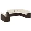 Image de vidaXL Salon de Jardin avec Coussins 9 pcs Marron résine tressée