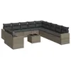 Image de vidaXL Salon de Jardin avec Coussins 12 pcs Gris résine tressée