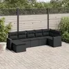 Image de vidaXL Salon de jardin 7 pcs avec coussins noir résine tressée