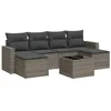 Image de vidaXL Salon de Jardin avec Coussins 7 pcs, Canapés avec Pieds Réglables, Ensemble de Meubles d'Extérieur Patio Terrasse, Gris Résine Tressée