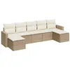 Image de vidaXL Salon de Jardin avec Coussins 7 pcs, Canapés avec Pieds Réglables, Ensemble de Meubles d'Extérieur Patio Terrasse, Beige Résine Tressée