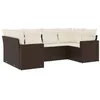 Image de vidaXL Salon de Jardin avec Coussins 6 pcs Marron résine tressée