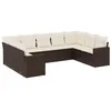 Image de vidaXL Salon de Jardin avec Coussins 9 pcs, Canapés de Terrasse, Ensemble de Meubles de Patio, Mobilier d'Extérieur, Marron Résine Tressée