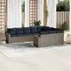 Image de vidaXL Salon de jardin 10 pcs avec coussins gris résine tressée