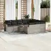 Image de vidaXL Salon de jardin 11 pcs avec coussins gris clair résine tressée