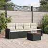 Image de vidaXL Salon de jardin 5 pcs avec coussins noir résine tressée