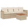 Image de vidaXL Salon de Jardin avec Coussins 5 pcs, Canapés de Terrasse, Ensemble de Meubles de Patio, Mobilier d'Extérieur, Beige Résine Tressée