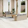 Image de vidaXL Salon de jardin avec coussins 6pcs mélange beige résine tressée