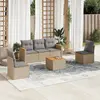 Image de vidaXL Salon de jardin avec coussins 6pcs mélange beige résine tressée