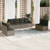 Image de vidaXL Salon de jardin 8 pcs avec coussins gris résine tressée