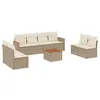 Image de vidaXL Salon de Jardin avec Coussins 9 pcs, Canapés de Terrasse, Ensemble de Meubles de Patio, Mobilier d'Extérieur, Beige Résine Tressée