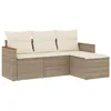 Image de vidaXL Ensemble de canapé de Jardin 4 pièces avec Coussins Beige en polyrotin