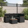 Image de vidaXL Salon de jardin 5 pcs avec coussins noir résine tressée