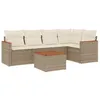 Image de vidaXL Salon de Jardin avec Coussins 6 pcs, Canapés de Terrasse, Ensemble de Meubles de Patio, Mobilier d'Extérieur, Beige Résine Tressée