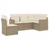 Image de vidaXL Salon de Jardin avec Coussins 5 pcs Beige résine tressée