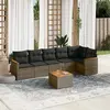 Image de vidaXL Salon de jardin avec coussins 7 pcs gris résine tressée