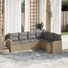 Image de vidaXL Salon de jardin avec coussins 6pcs mélange beige résine tressée