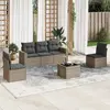 Image de vidaXL Salon de jardin 6 pcs avec coussins gris résine tressée