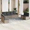 Image de vidaXL Salon de jardin 8 pcs avec coussins gris résine tressée