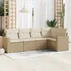 Image de vidaXL Salon de jardin avec coussins 5 pcs beige résine tressée