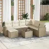 Image de vidaXL Salon de jardin avec coussins 8 pcs beige résine tressée