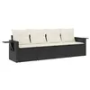 Image de vidaXL Salon de Jardin 4 pcs avec Coussins Noir résine tressée