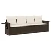 Image de vidaXL Salon de Jardin avec Coussins 4 pcs, Canapés de Terrasse, Ensemble de Meubles de Patio, Mobilier d'Extérieur, Marron Résine Tressée