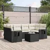 Image de vidaXL Salon de jardin 7 pcs avec coussins noir résine tressée