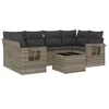 Image de vidaXL Salon de Jardin avec Coussins 7 pcs, Canapés de Patio, Ensemble de Meubles, Mobilier de Terrasse Extérieur, Gris Clair Résine Tressée
