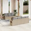 Image de vidaXL Salon de jardin avec coussins 8 pcs beige résine tressée