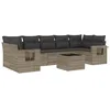 Image de vidaXL Salon de Jardin avec Coussins 8 pcs, Canapés de Patio, Ensemble de Meubles, Mobilier de Terrasse Extérieur, Gris Clair Résine Tressée