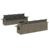 Image de vidaXL Salon de Jardin 9 pcs avec Coussins Gris Clair résine tressée