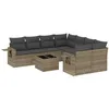 Image de vidaXL Salon de Jardin avec Coussins 9 pcs, Canapés de Terrasse, Ensemble de Meubles de Patio, Mobilier d'Extérieur, Gris Clair Résine Tressée