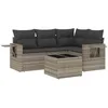 Image de vidaXL Salon de Jardin avec Coussins 5 pcs, Canapés de Terrasse, Ensemble de Meubles de Patio, Mobilier d'Extérieur, Gris Clair Résine Tressée