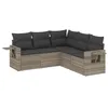 Image de vidaXL Salon de Jardin avec Coussins 5 pcs, Canapés de Terrasse, Ensemble de Meubles de Patio, Mobilier d'Extérieur, Gris Clair Résine Tressée