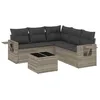 Image de vidaXL Salon de Jardin avec Coussins 6 pcs, Canapés de Terrasse, Ensemble de Meubles de Patio, Mobilier d'Extérieur, Gris Clair Résine Tressée