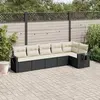 Image de vidaXL Salon de jardin 6 pcs avec coussins noir résine tressée