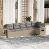 Image de vidaXL Salon de jardin avec coussins 6 pcs beige résine tressée